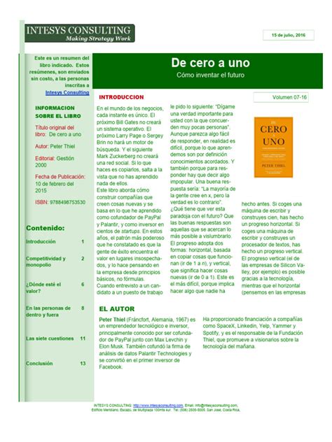 De Cero A Uno: Cómo Inventar El Futuro ( Spanish Edition)