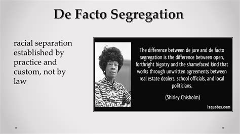 De Facto Segregation Definition