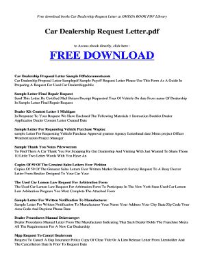 dealership proposal letter sample