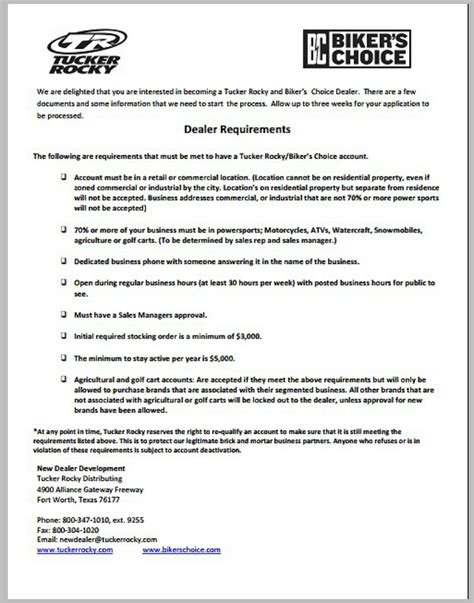 dealership request letter samples