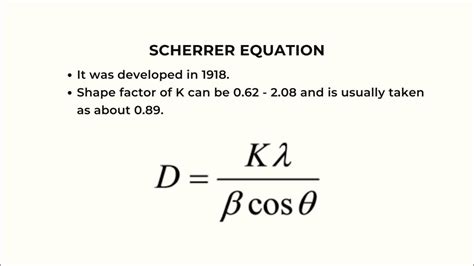 Debye Scherrer Formula