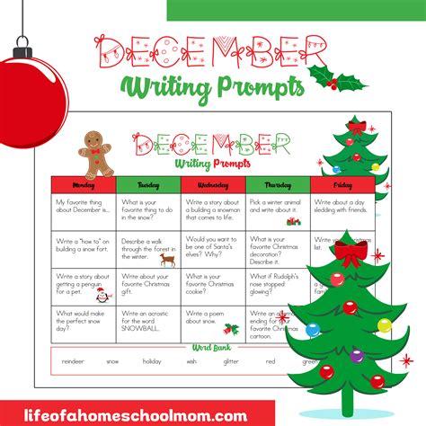 December Writing Prompt Calendar Writeshop Writing Prompts Calendar - Writing Prompts Calendar