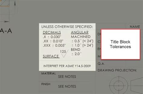 Decimal Tolerance On A Title Block