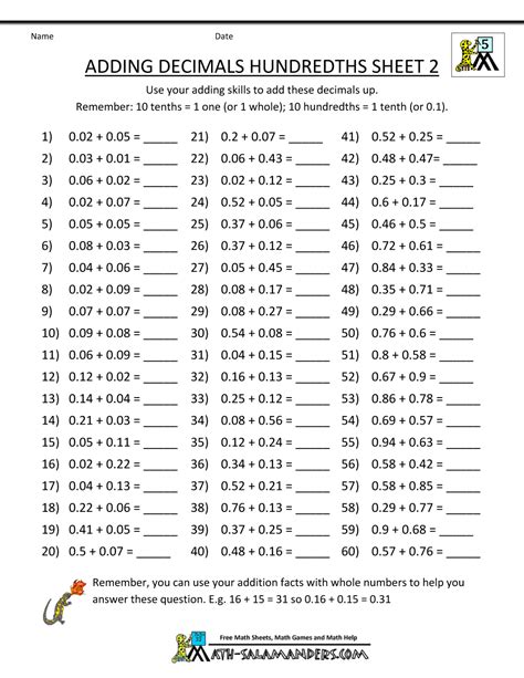 Decimals Worksheets For 5th Graders Online Splashlearn Grade 5 Decimal Worksheet - Grade 5 Decimal Worksheet