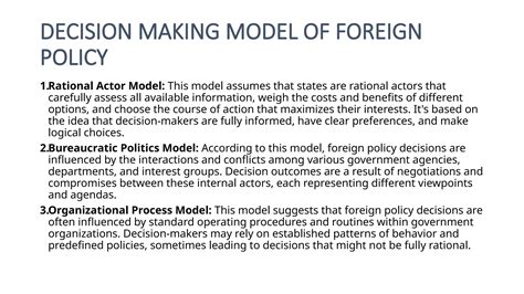 Decision Making In Foreign Policy