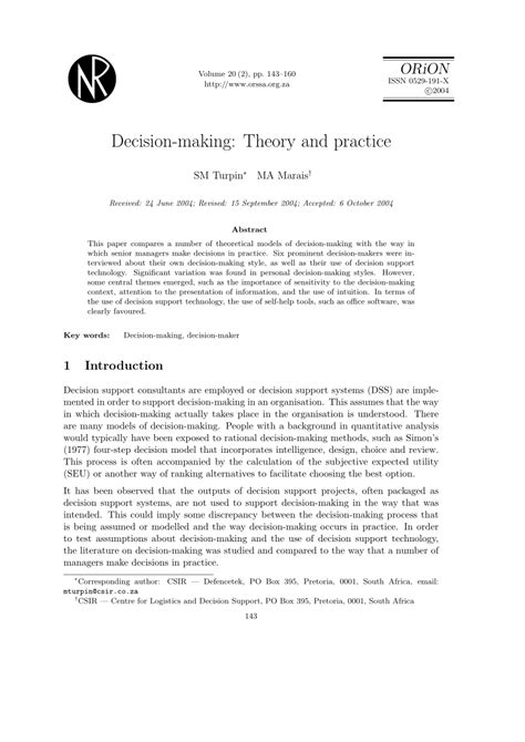 Full Download Decision Making Research Paper 