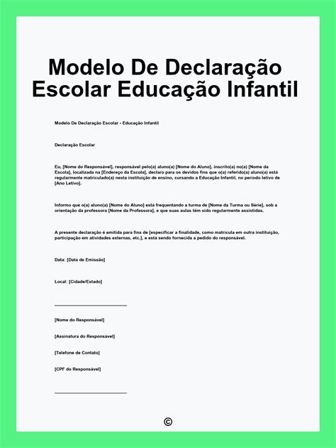 Declaração Da Escola