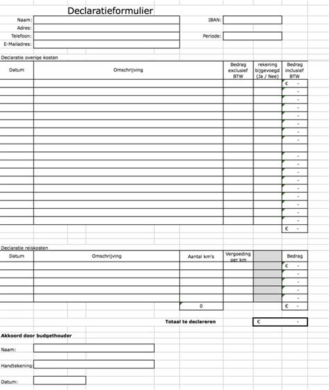 declaratieformulier
