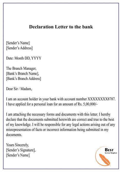 Declaration Letter For Sending Samples Through Courier