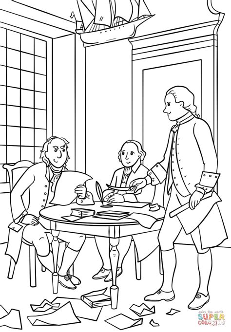 Declaration Of Independence Coloring Pages Founding Fathers And Founding Fathers Coloring Pages - Founding Fathers Coloring Pages