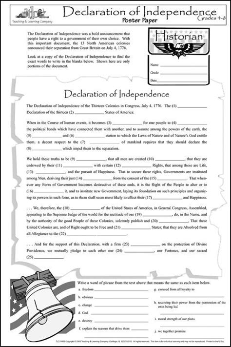 Declaration Of Independence Worksheet Education Com Declaration Of Independence Coloring Page - Declaration Of Independence Coloring Page