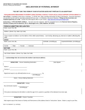 Full Download Declaration Of Paternal Interest Wisconsin Department Of 