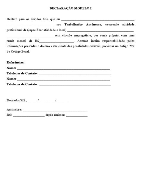 Declaro Para Os Devidos Fins