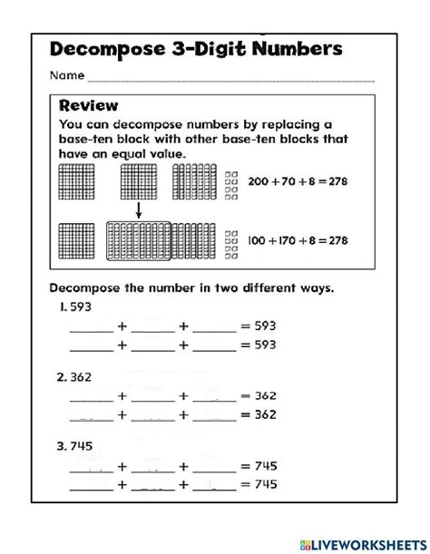Decompose Numbers Printable Worksheet Free Elementary Math Decompose Math - Decompose Math