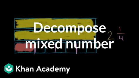 Decomposing A Mixed Number Video Khan Academy Composing And Decomposing Fractions - Composing And Decomposing Fractions
