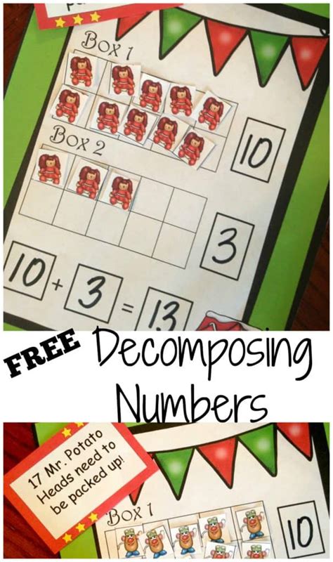 Decomposing Numbers Activity Santa Theme Free Printable Decompose Math - Decompose Math