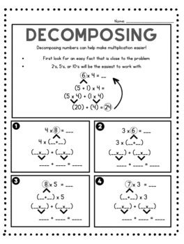 decomposing numbers for multiplication in third grade