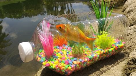 decorate the aquarium with makeshift materials - YouTube