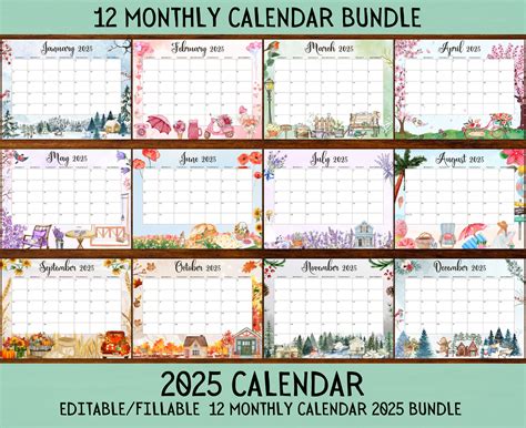 decorative monthly calendar template