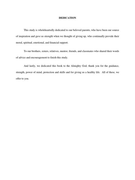 Dedication In Thesis