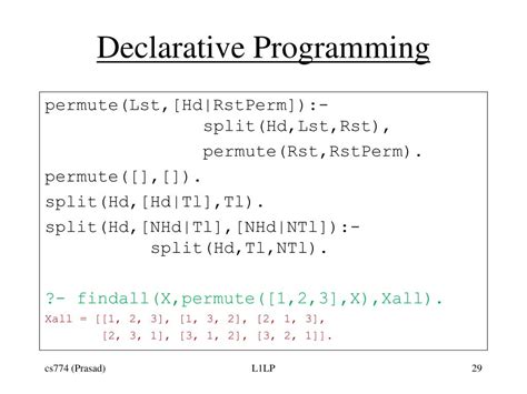 Deductive And Declarative Programming