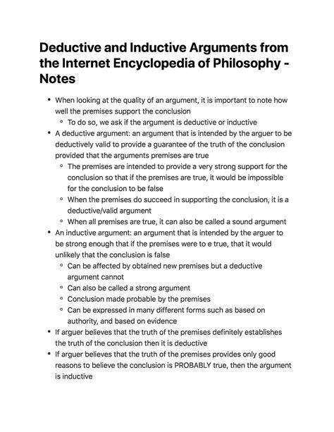 Deductive And Inductive Arguments Internet Encyclopedia