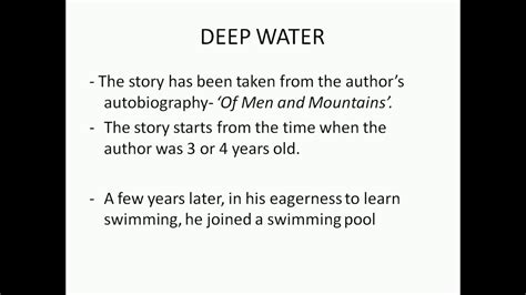 Deep Water Summary