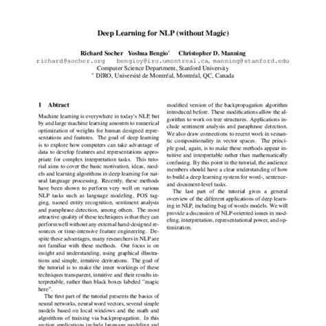 Full Download Deep Learning For Nlp Without Magic References Pdf 