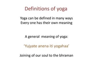 Def Of Yoga