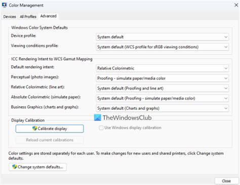 default color management settings
