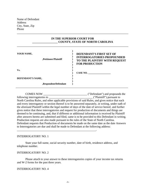 defendant answer to interrogatories sample Doc Template pdfFiller