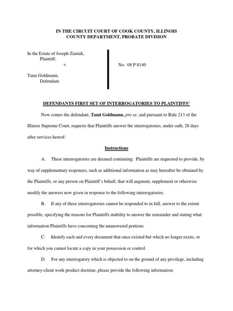 Defendant Defamation Interrogatories