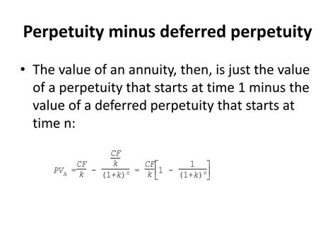 Deferred Perpetuity Formula