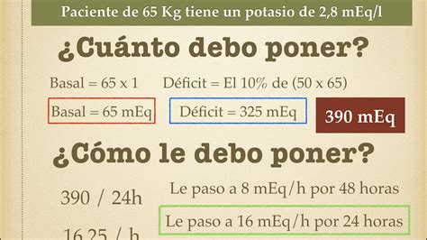Deficit De Potasio Formula