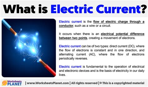 Define Electric Current Class 10th
