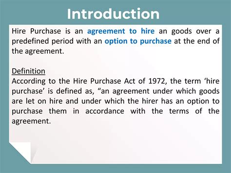 Define Hire Purchase System
