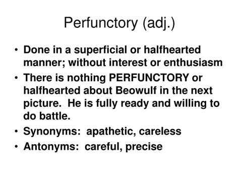 Define Perfunctory