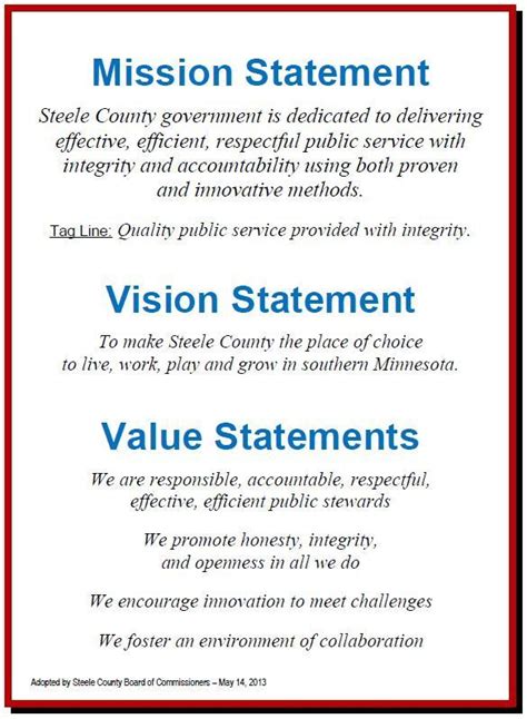 define vision statement and mission statement template