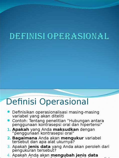 definisi operasional