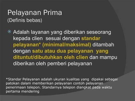 Definisi Pelayanan Prima