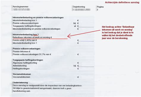 definitieve aanslag belasting