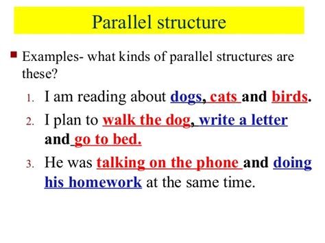 definition and example of parallelism structure
