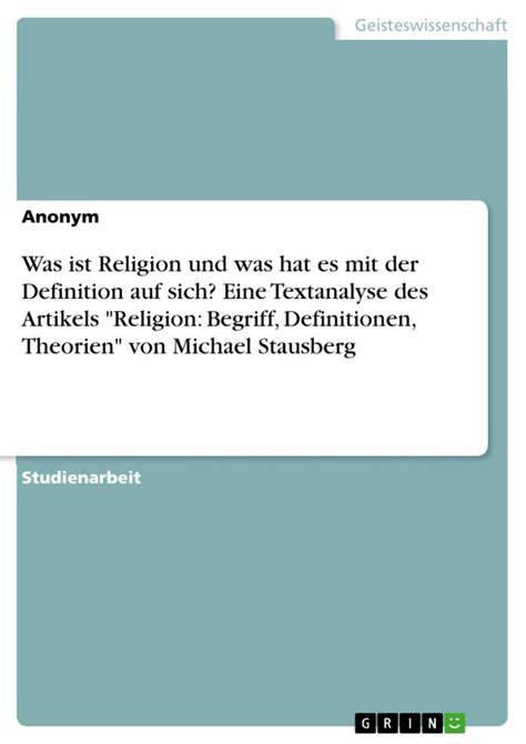 Definition Der Religion