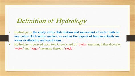 Definition For Hydrology