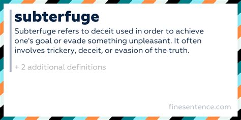 Definition For Subterfuge
