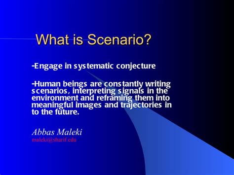 Definition Of A Scenario