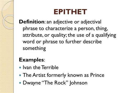 Definition Of An Epithet