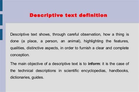 Definition Of Descriptive Text