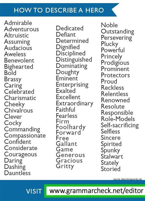 Definition Of Hero Adjectives Of A Hero - Adjectives Of A Hero