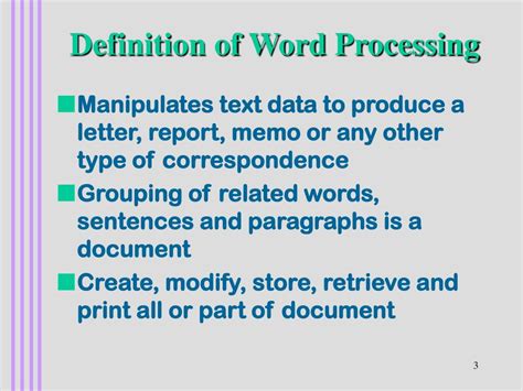 definition of word processing